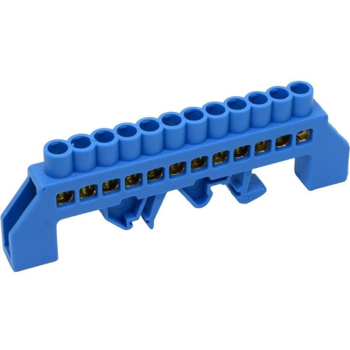 Шина нульова ізольована 8 отв. на DIN-рейку (універсальна)