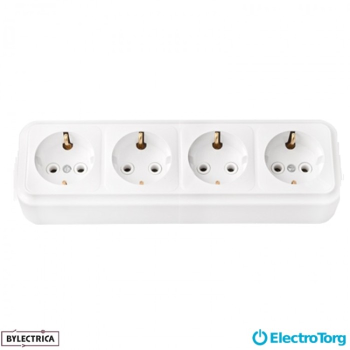 купить купить Розетка 4-я с з/к Пралеска белая РА 16-266 BYLECTRICA  