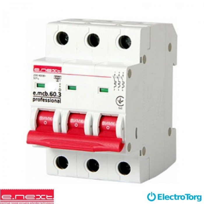 купить купить Авт. выкл. e.mcb.pro.60.3.B 25 new, 3р, 25А, В, 6кА, e-next  