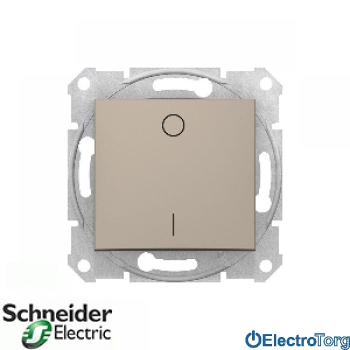 Выключатель 2-х полюсный 1-клавишный 10AХ титановый Sedna Schneider Electric (Шнайдер Электрик)