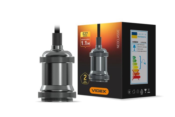 купить купить Cвітильник підвісний декоративний VIDEX VL-PD107AB Е27 1,1м Алюміній чорний  