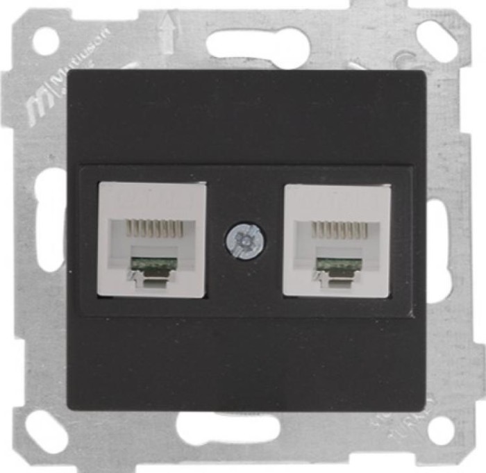 купить купить Механизм розетки компьютерной двойной 2*RJ45 Cat5e 10А RITA MUTLUSAN черный  