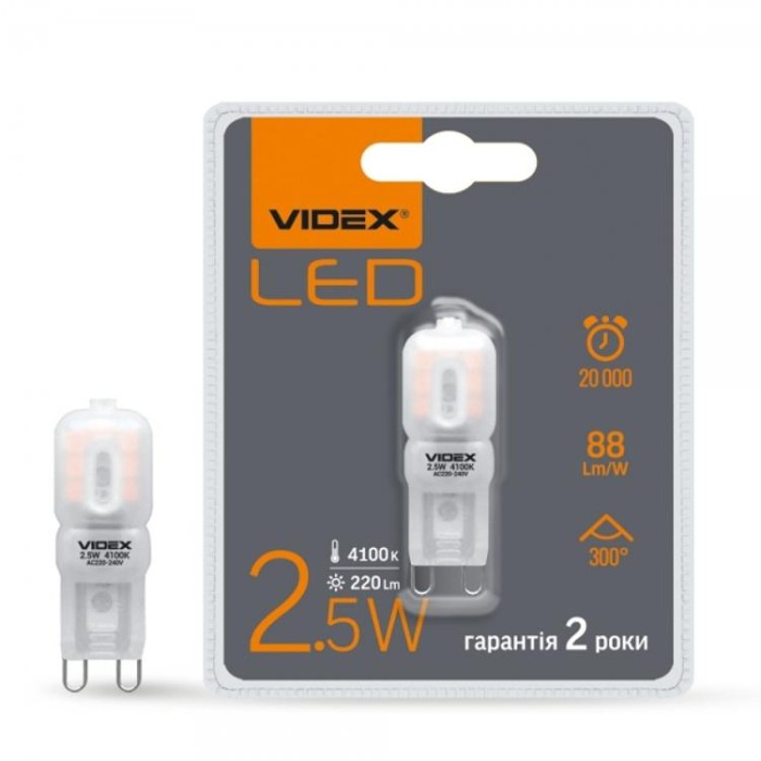купить купить LED лампа G9e 2.5W G9 4100K VIDEX  