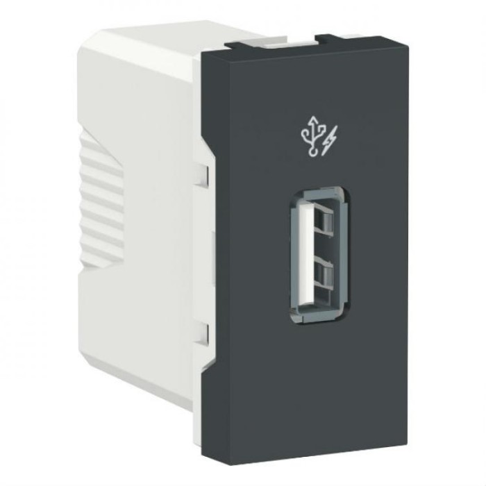 купить купить Розетка USB 1 модуль антрацит Unica New Schneider Electric (Шнайдер Электрик)  