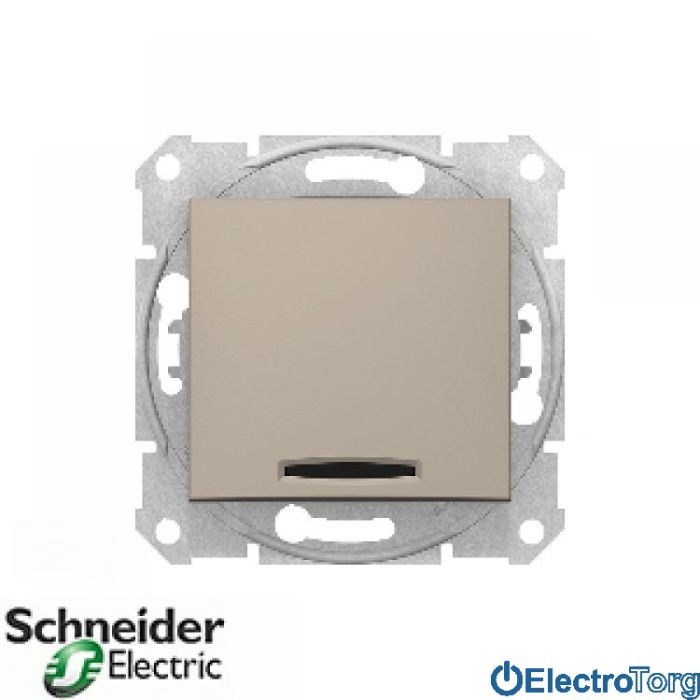 Кнопочный выключатель с подсветкой титановый Sedna Schneider Electric (Шнайдер Электрик)