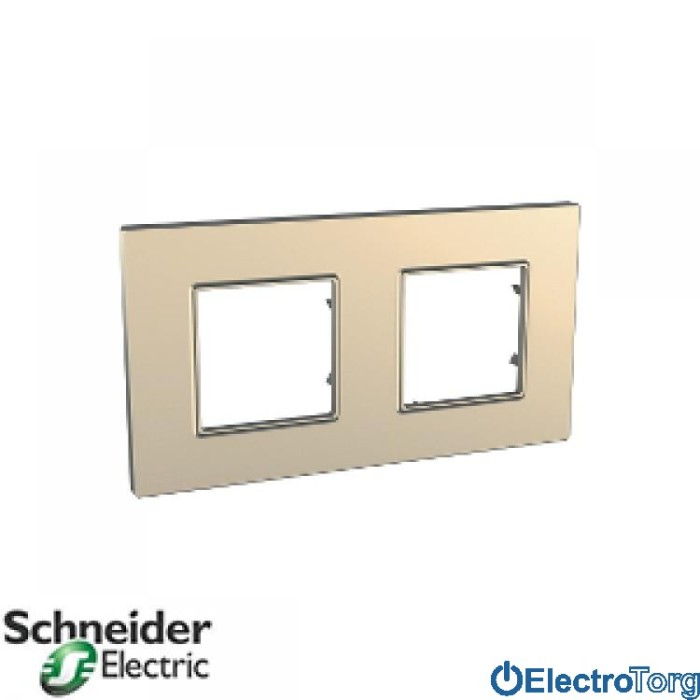 Рамка двойная горизонтальная Unica Quadro Metallized Schneider