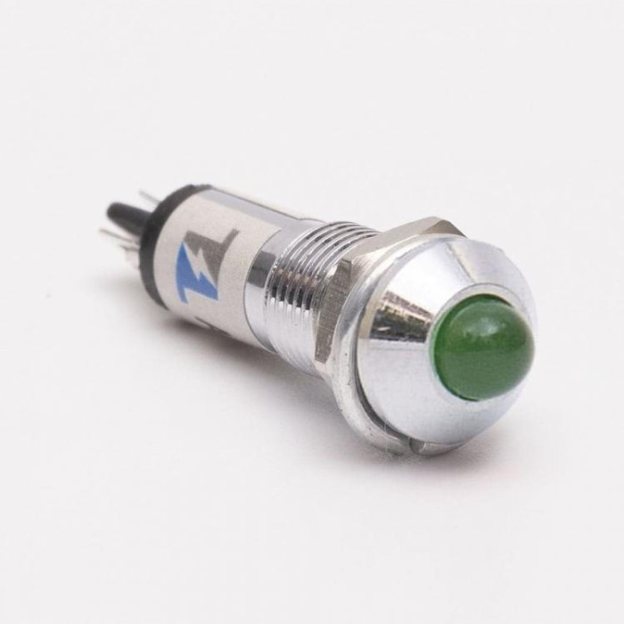 Світлодіодний індикатор металевий AD22B-8 220v AС, зелений, Takel