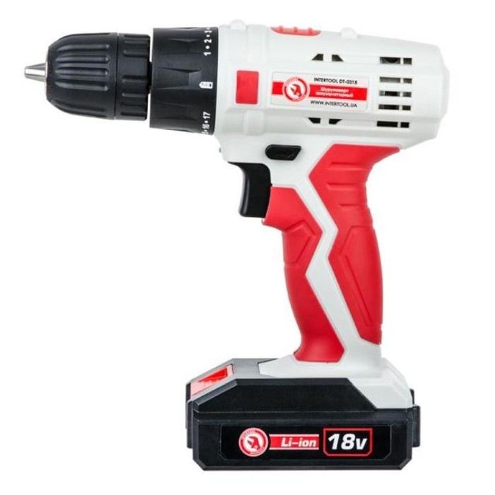 купить купить Дрель-шуруповерт аккумуляторная Li-Ion 18В INTERTOOL DT-0315  
