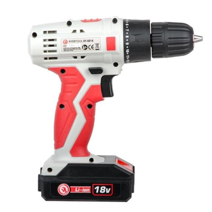 купить купить Дрель-шуруповерт аккумуляторная Li-Ion 18В INTERTOOL DT-0315  