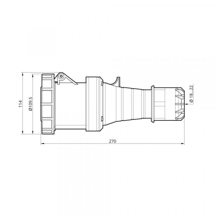 Розетка переносна 2342 63А 380В 3Р+Е IP67 Argent TAKEL