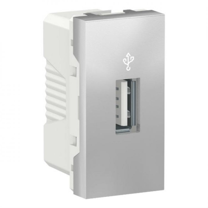 купить купить USB-коннектор 1 модуль алюминий Unica New Schneider Electric (Шнайдер Электрик)  
