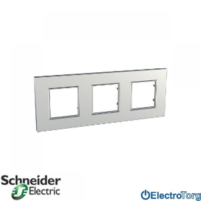 Рамка тройная горизонтальная Unica Quadro Metallized Schneider