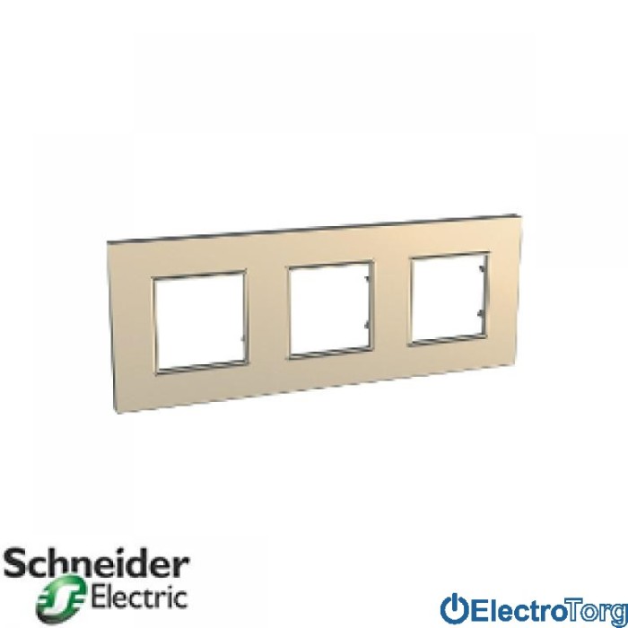 Рамка тройная горизонтальная Unica Quadro Metallized Schneider