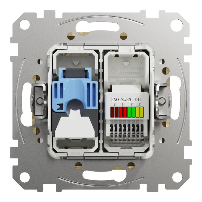 купить купить Розетка телекомунікаційна RJ45+RJ11 6UTP, береза, Sedna Design&amp;Elements Schneider Electric  