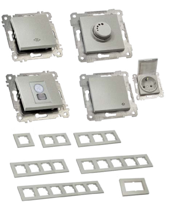 Рамка горизонтальна тримісна RITA, Mutlusan, &amp;quot;срібло&amp;quot;, (2220 800 1382)