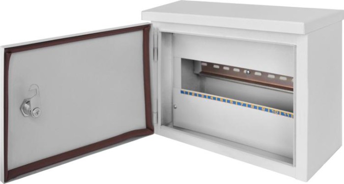 Корпус e.mbox.stand.n.12.z металлический, под 12мод., герметический IP54, навесной, с замком E.NEXT