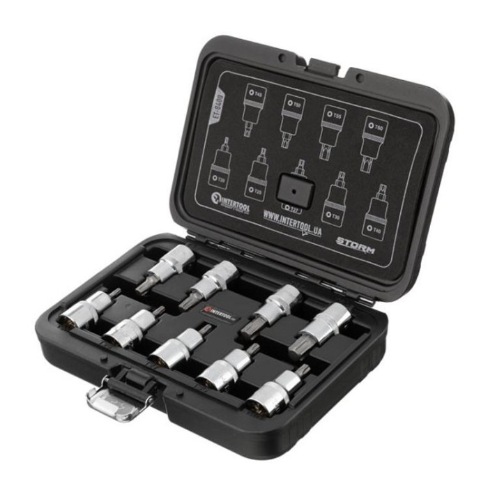 купить купить Набор бит TORX 1/2&quot;T20-T60, 55мм, S2, STORM INTERTOOL ET-8400  
