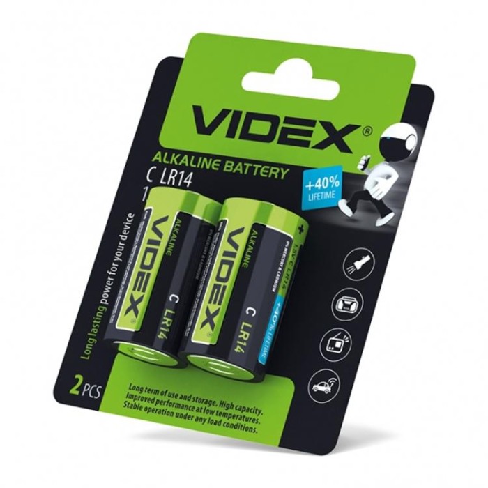 купить купить Батарейка лужна Videx LR14/C 2шт BLISTER CARD  