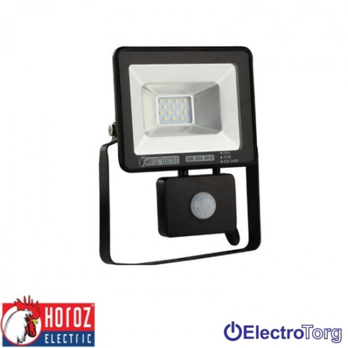 купить купить Прожектор 10W LED  IP65 6400K с датчиком дивжения 500lm Horoz Electric  