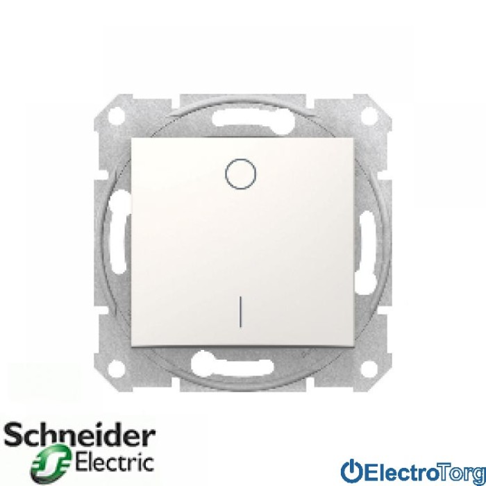 Выключатель 2-х полюсный 1-клавишный 16AX модуль слоновая кость Sedna Schneider Electric (Шнайдер Электрик)