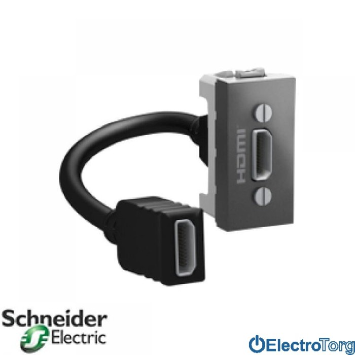 Коннектор HDMI Type A графитовый Unica Schneider