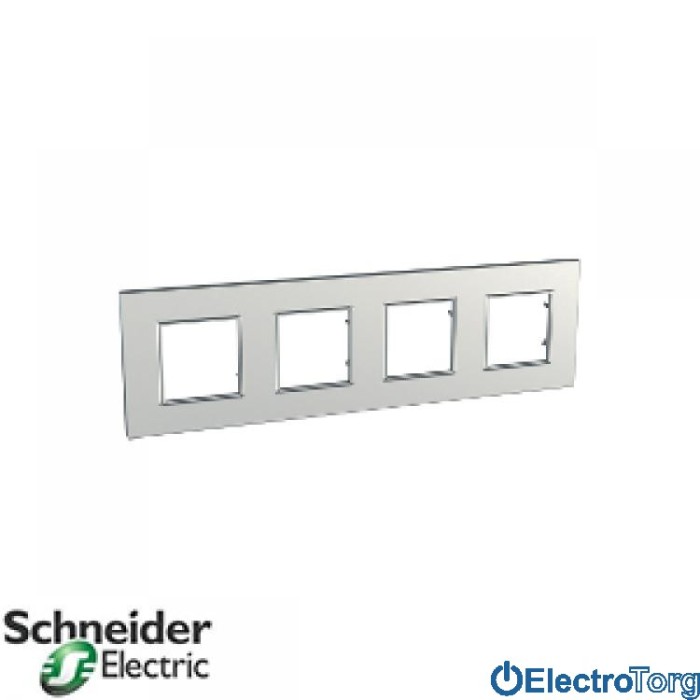 Рамка четверная горизонтальная Unica Quadro Metallized Schneider