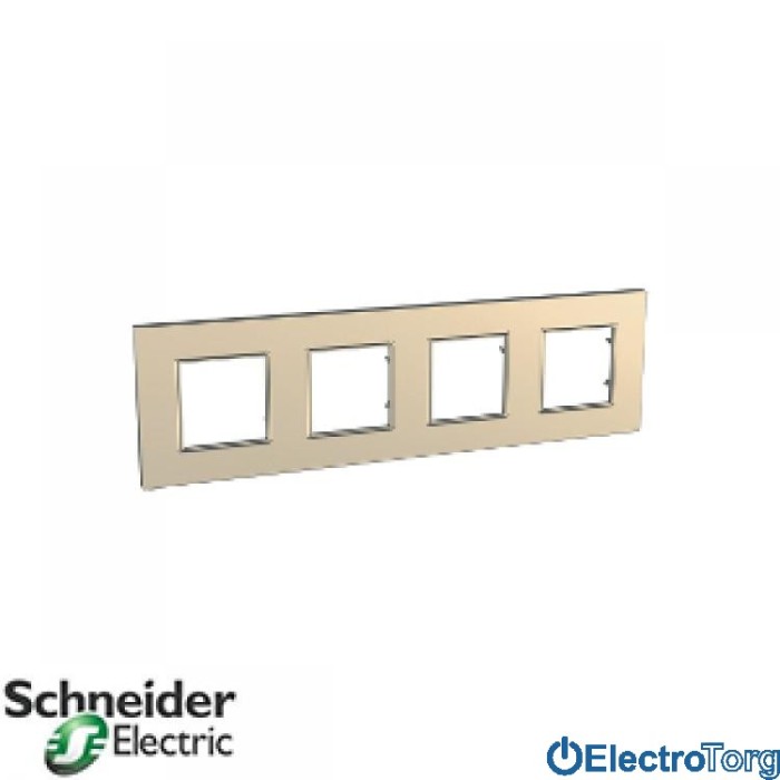 Рамка четверная горизонтальная Unica Quadro Metallized Schneider