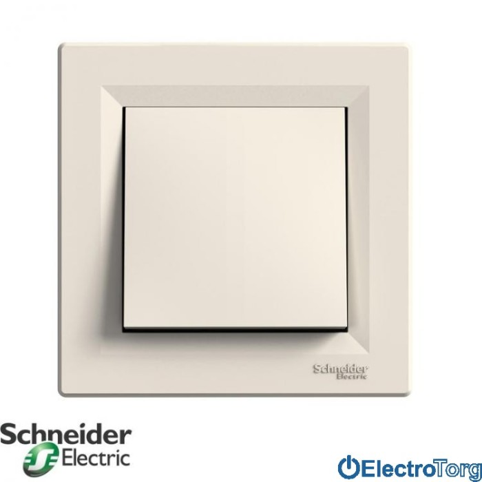 Выключатель кнопочный кремовый Asfora Schneider Electric (Шнайдер Электрик)