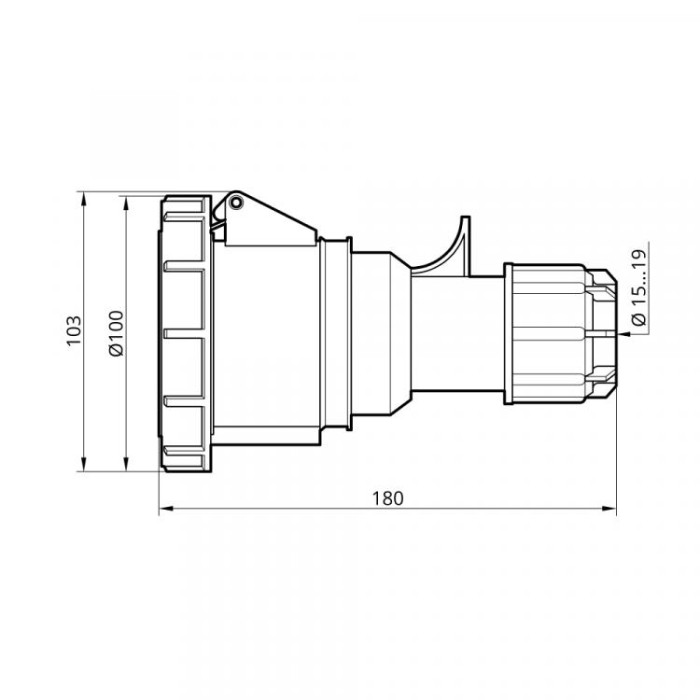 Розетка переносна 2252 32А 380В 3Р+N+Е IP67 Argent TAKEL