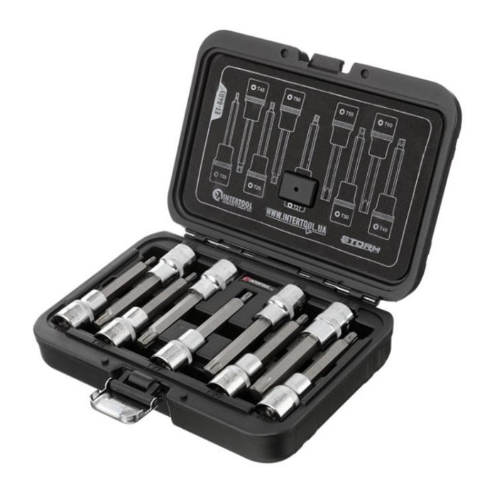 купить купить Набор бит TORX 1/2&quot;T20-T60, 100мм, S2, STORM INTERTOOL ET-8401  