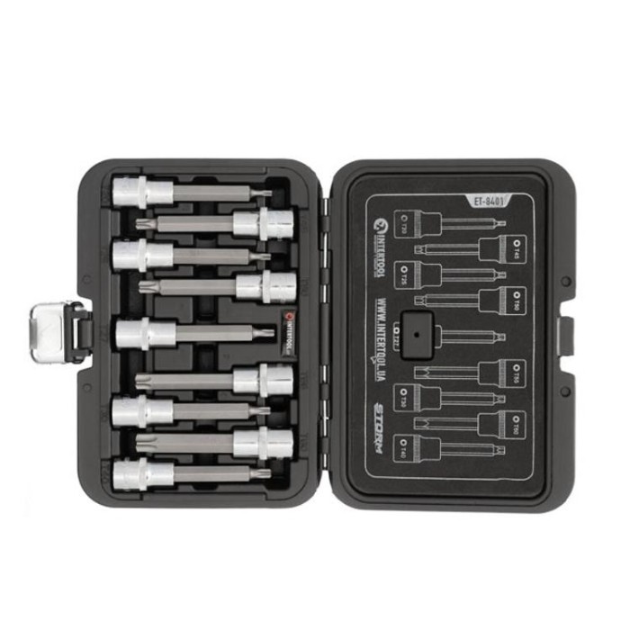купить купить Набор бит TORX 1/2&quot;T20-T60, 100мм, S2, STORM INTERTOOL ET-8401  
