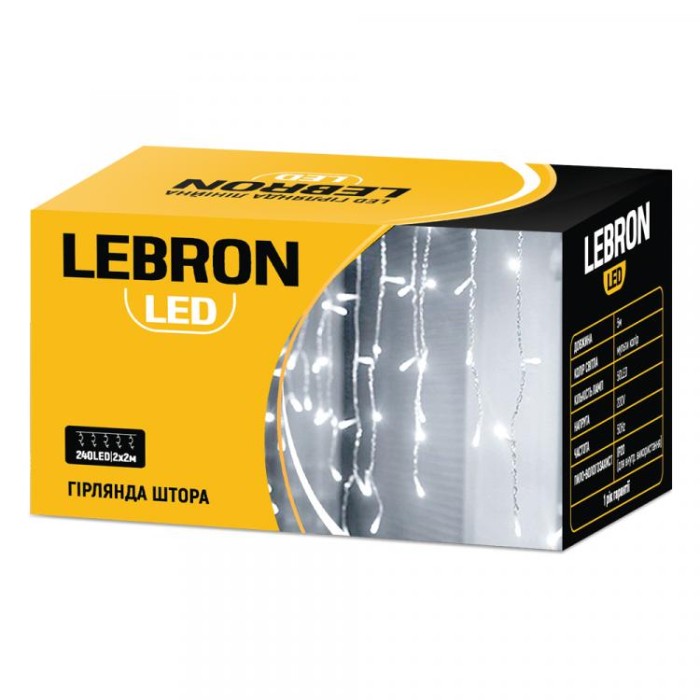 купить купить Гирлянда штора 3х2 м 320Led желтая IP20 Lebron  