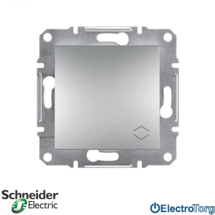 Переключатель (проходной выключатель) одноклавишный алюминий Asfora Schneider Electric (Шнайдер Электрик)
