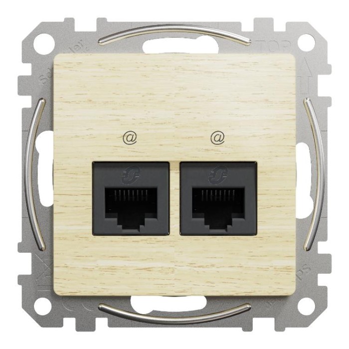 Подвійна комп'ютерна розетка RJ45 CAT 5E UTP, Береза Sedna Elements Schneider Electric