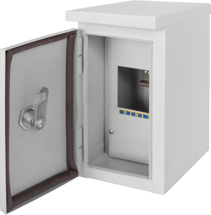 Корпус e.mbox.stand.n.04.z металлический, под 4мод., герметический IP54, навесной, с замком E.NEXT