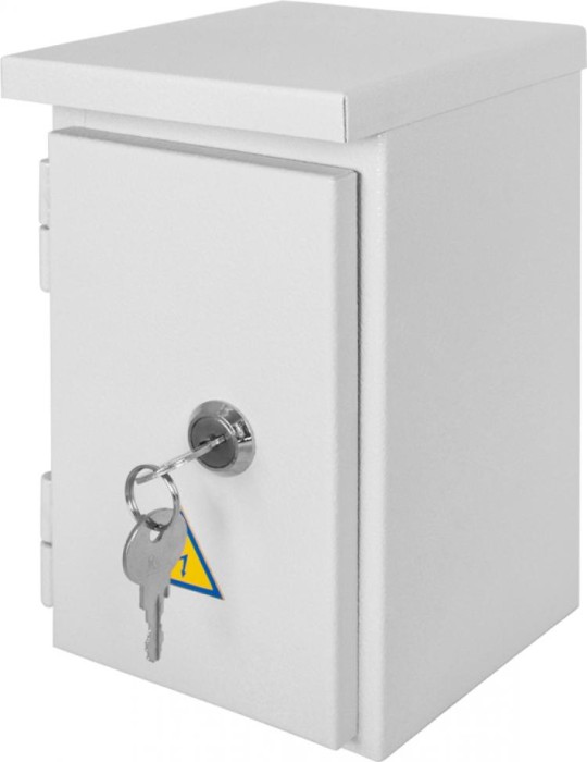 Корпус e.mbox.stand.n.04.z металлический, под 4мод., герметический IP54, навесной, с замком E.NEXT