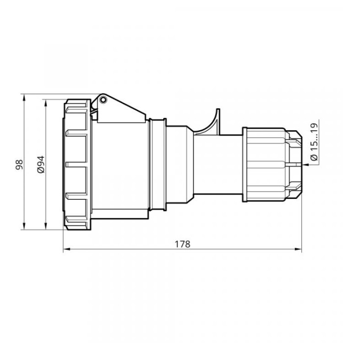 Розетка переносна 2242 32А 380В 3Р+Е IP67 Argent TAKEL