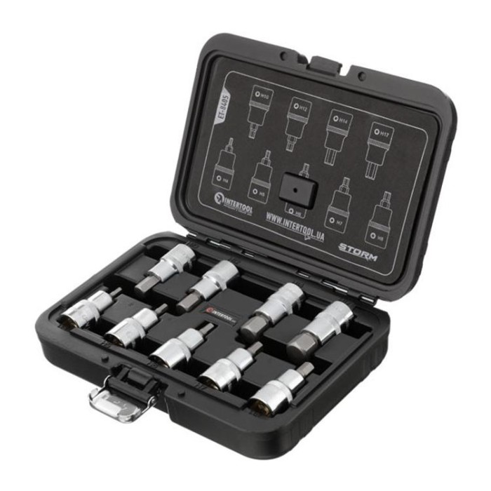 купить купить Набор бит HEX 1/2&quot;4-17, 55мм, S2, STORM INTERTOOL ET-8405  