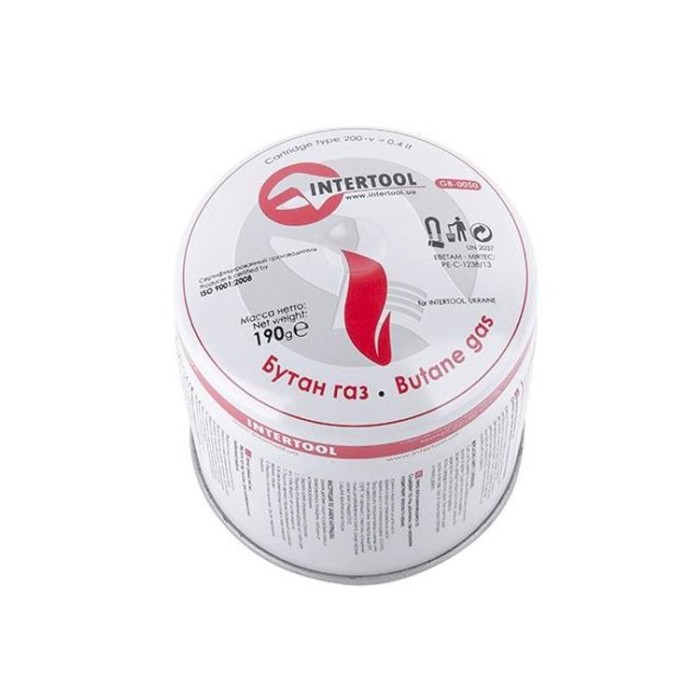 купить купить Картридж с газом бутан сменный 190 г. INTERTOOL GB-0050  