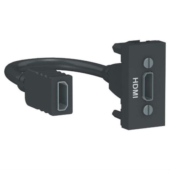 купить купить Розетка HDMI 1 модуль антрацит Unica New Schneider Electric (Шнайдер Электрик)  