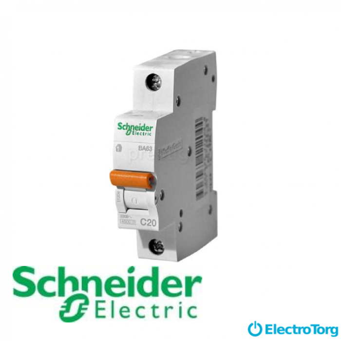 купить купить Автоматический выключатель Schneider electric  домовой ВА63 1П 63A C  