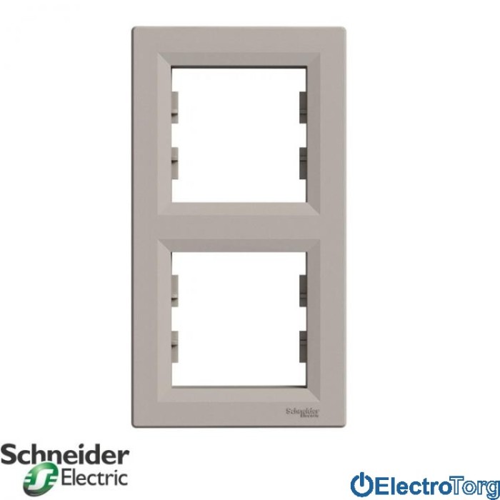 Рамка 2-постовая вертикальная бронза Asfora Schneider Electric (Шнайдер Электрик)