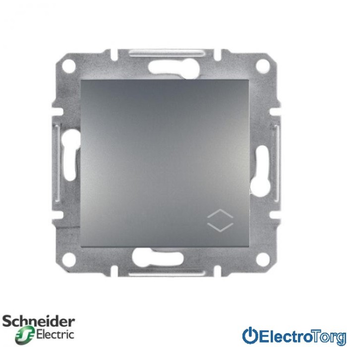 Переключатель одноклавишный сталь Asfora Schneider Electric (Шнайдер Электрик)