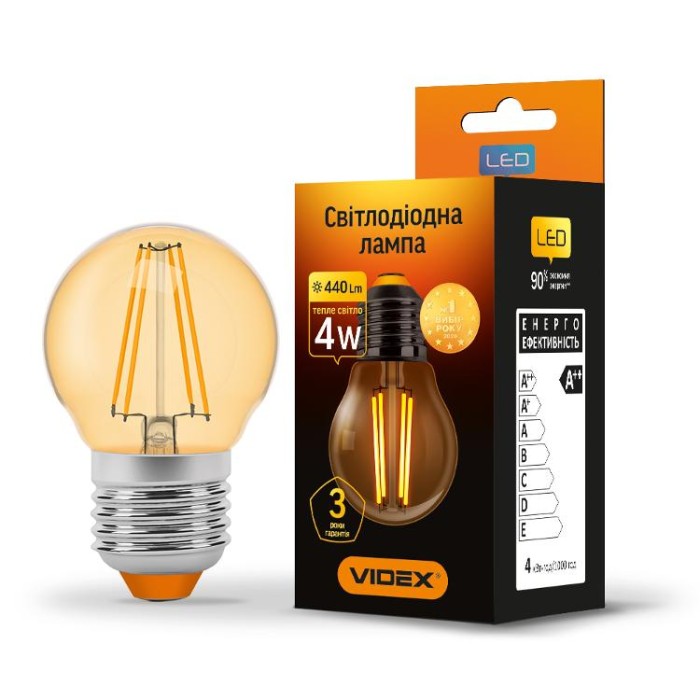 купить купить LED лампа VIDEX Filament G45FA 4W E27 2200K бронза  