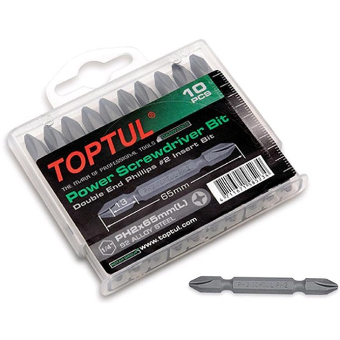 купить купить Набор бит двухсторонних TOPTUL 1/4&quot; PH2х65мм 10шт. GAAW1001  