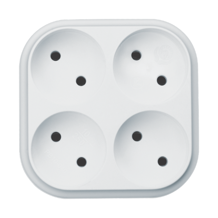 Розгалужувач б/з, 4 гнiзда, круглий, 10А (РВ10 - 040)