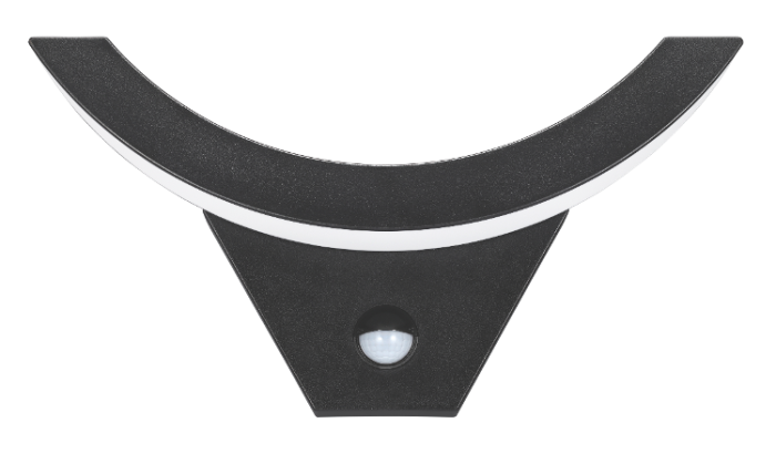 LED світильник VELMAX V-WLS-17, 10W, 4000K, 900Lm, IP54, ІЧ датчик руху, чорний, (ST54A)