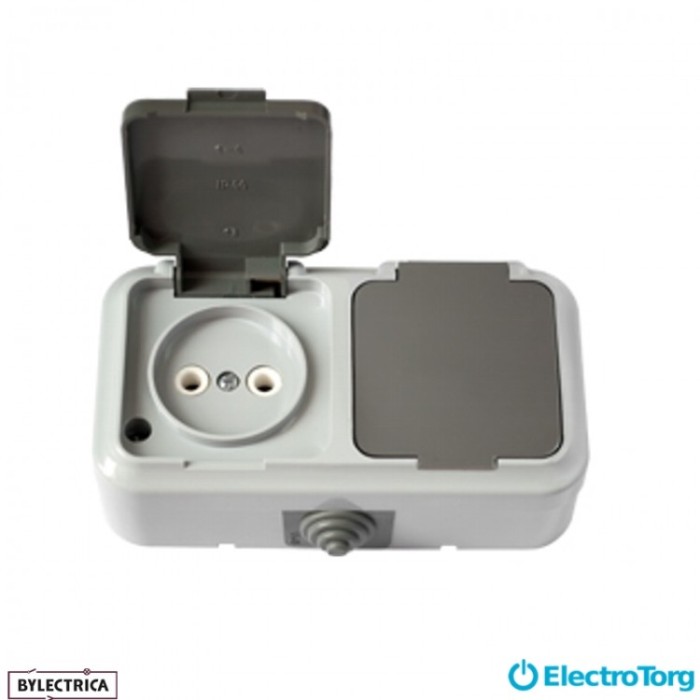 купить купить Розетка 2-я IP-54 Пралеска Аква РА 16-302 (03) BYLECTRICA  