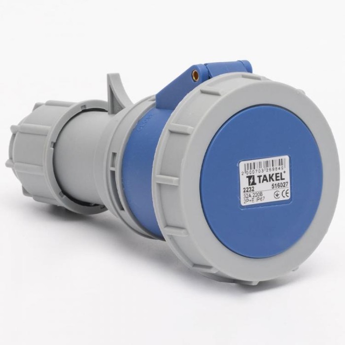 Розетка переносна 2232 32А 220В 2Р+Е IP67 Argent TAKEL