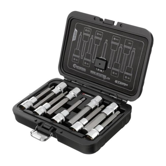 купить купить Набор бит HEX 1/2&quot;4-17, 100мм, S2, STORM INTERTOOL ET-8406  